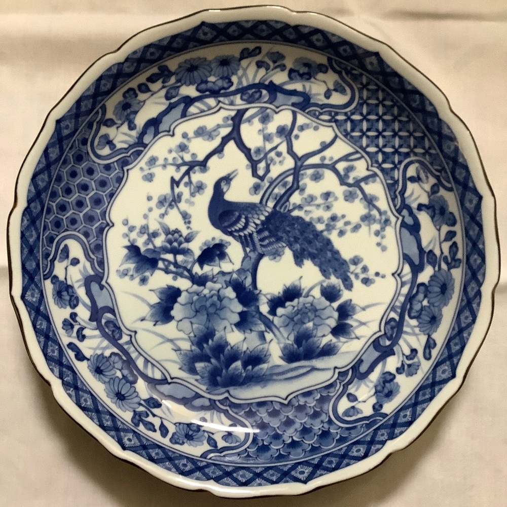 Andrea by Sadek Signed Japanese Peacock Plate